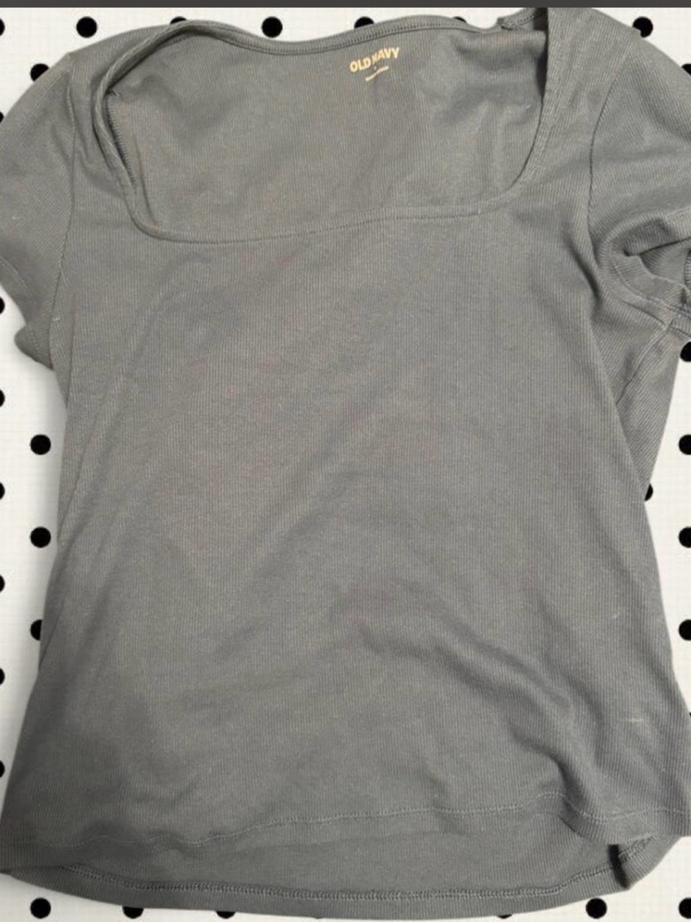 Old Navy Women's Square Neck Short Sleeve Top — navy/green